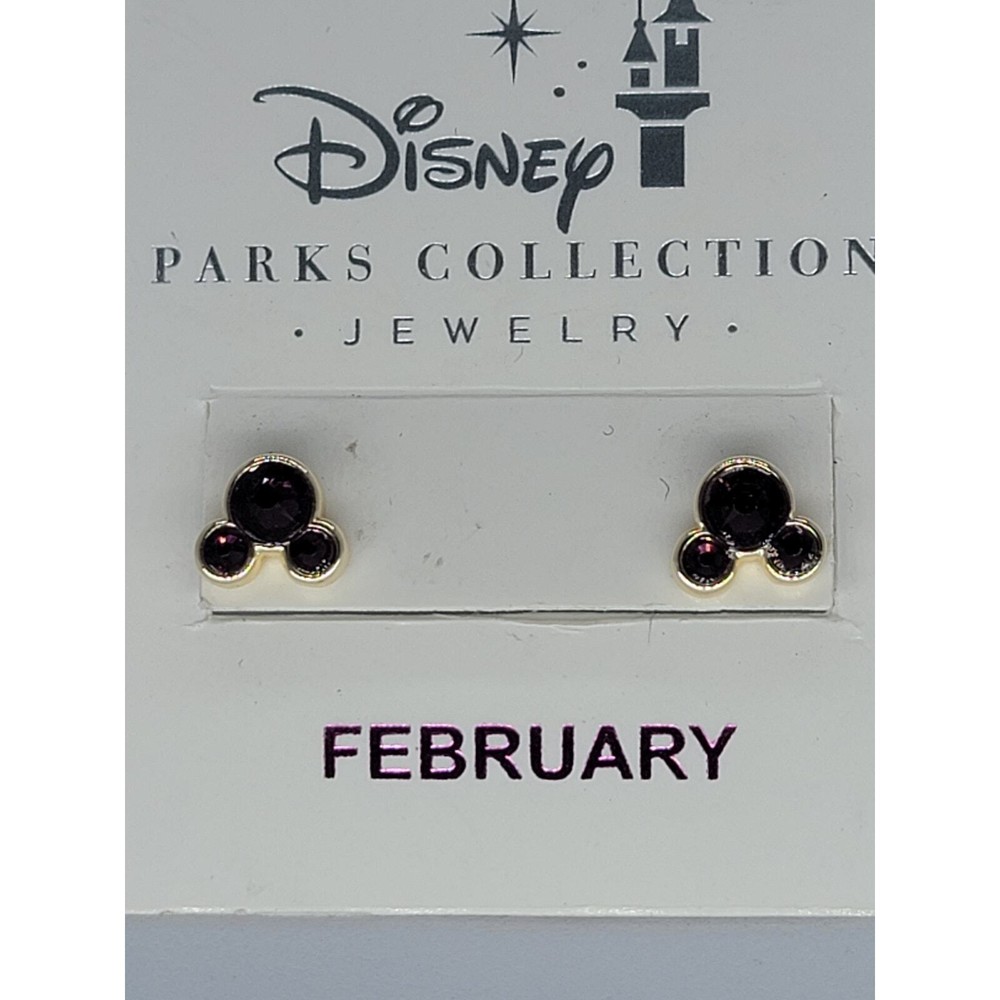 Disney Parks Collection February Birthstone Mickey Mouse Earrings