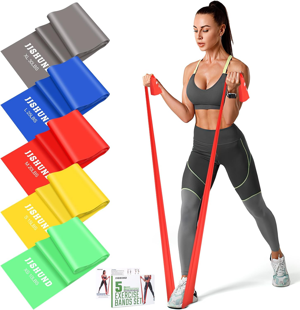 5-Piece Resistance Bands Set for Yoga and Stretching Workouts