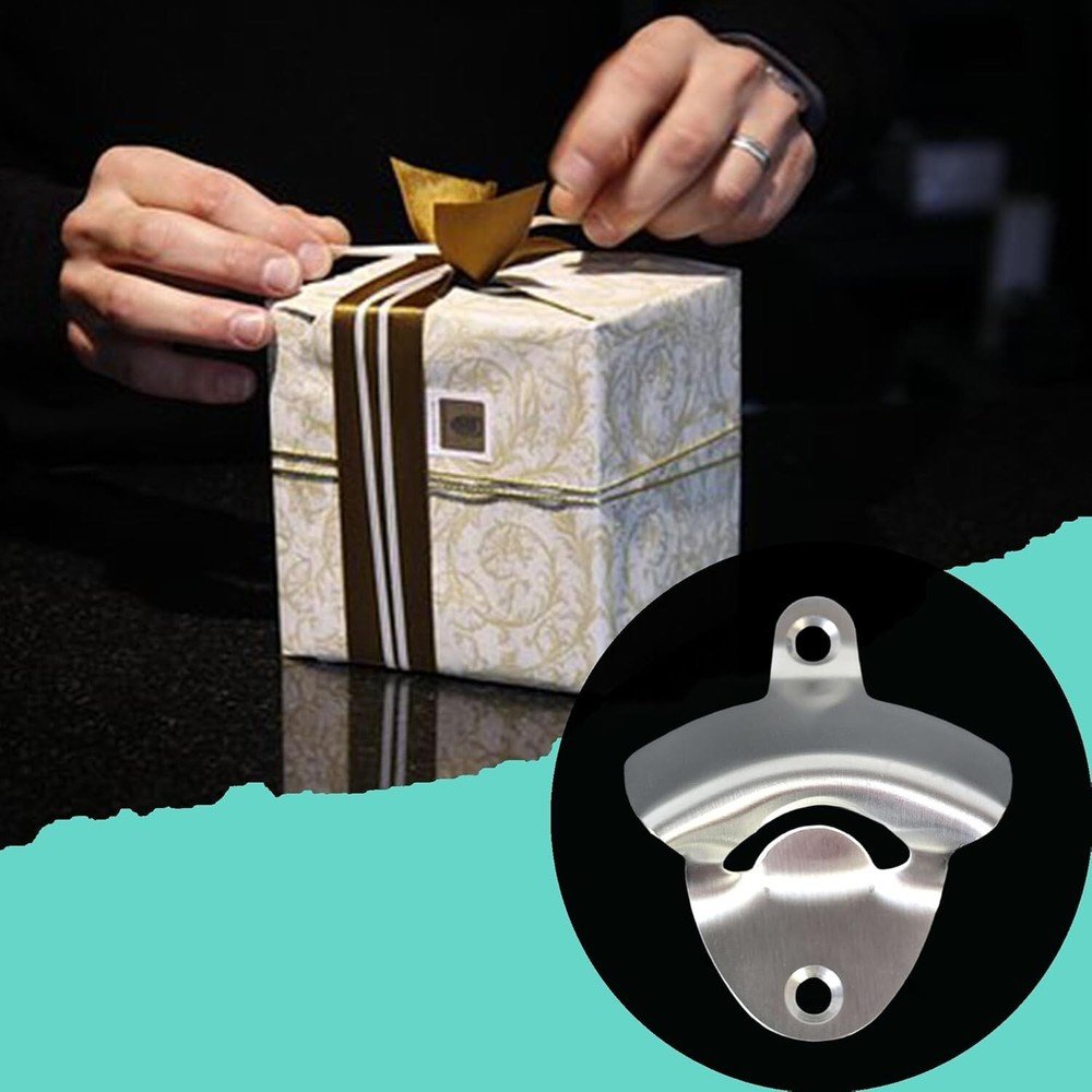 Stainless Steel Wall Mount Beer Soda Bottle Opener 2PCS