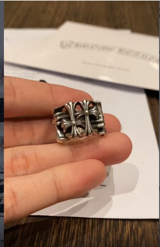 Chrome Hearts sterling silver square burial ring Size 10