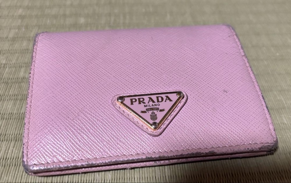 Prada Pink Saffiano Leather Bifold Wallet for Women