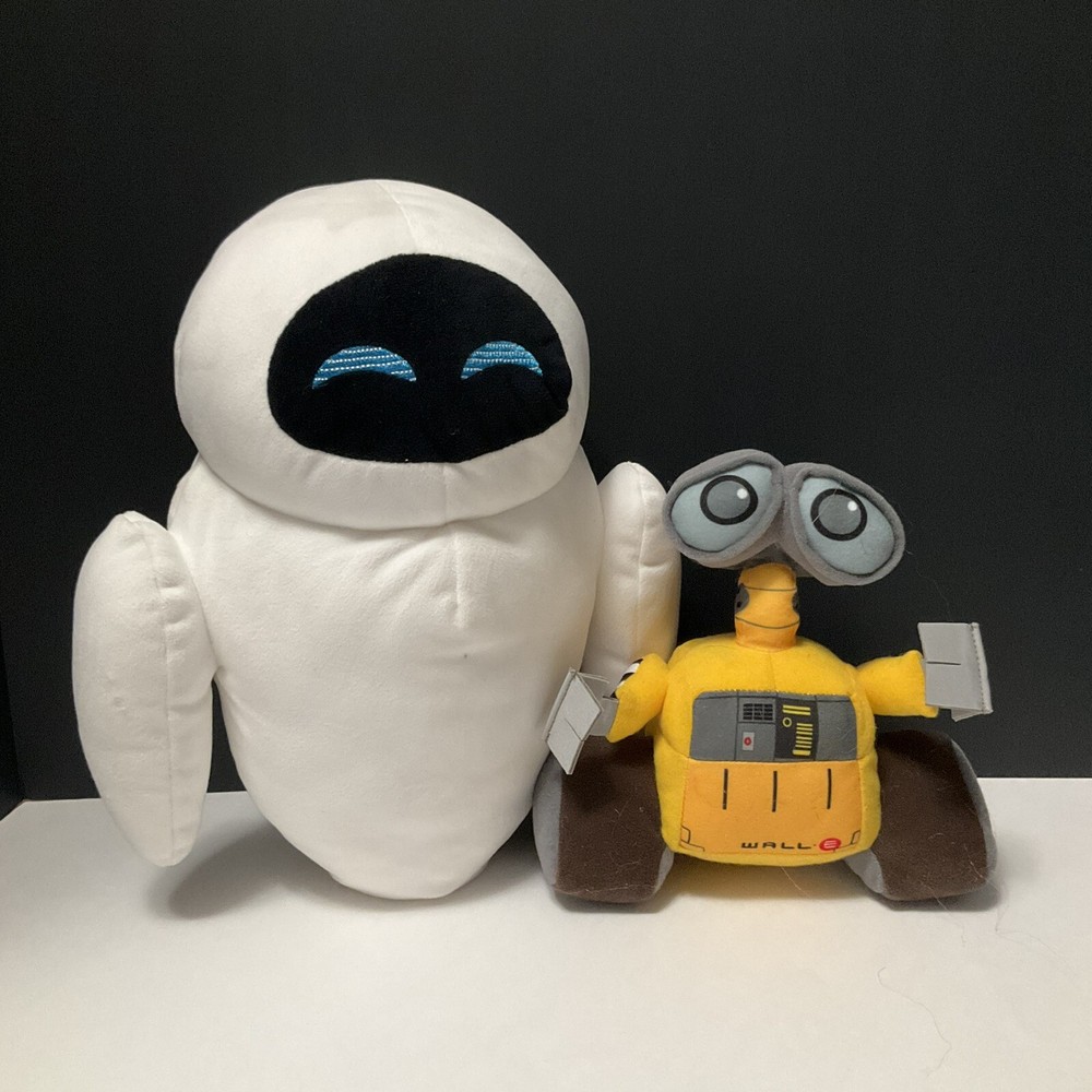 Disney Pixar Wall-E  EVE & Wall-E Plush Stuffed Toy Lot of 2