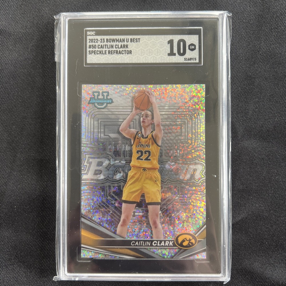 2022-23 Bowman University Best - Speckle Refractor #50 Caitlin Clark (RC)