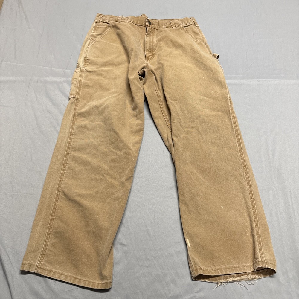 Vintage USA Carhartt Dungaree Fit Pants 36x30 B11 BRN UNION MADE Distressed