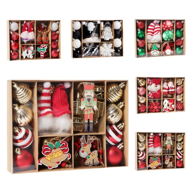 32pcs Unbreakable Christmas Tree Ornaments Elegant Holiday Decorations