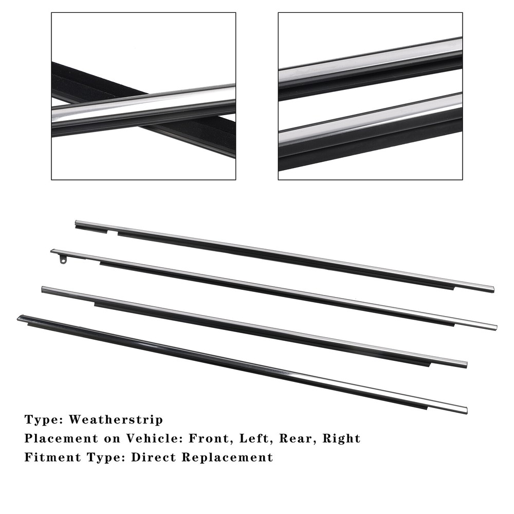 4pcs Chrome Outside Window Moulding Weatherstrip Seal For Toyota Venza 2009-2016