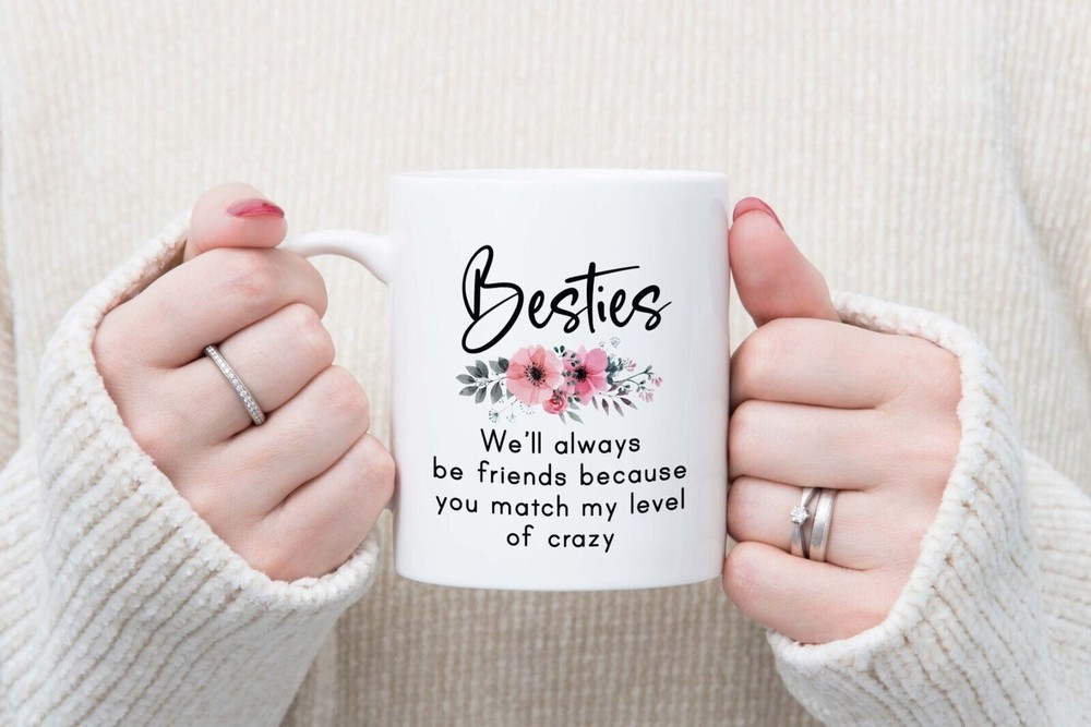 Bestie Mug And Coaster Gift Set Funny Leaving Work Colleague Birthday Xmas Gifts
