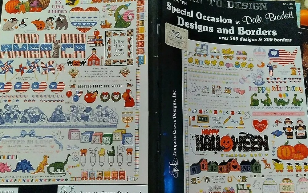 Special Occasion Designs & Borders Ribband Cross Stitch PATTERN Leaflet/Booklet