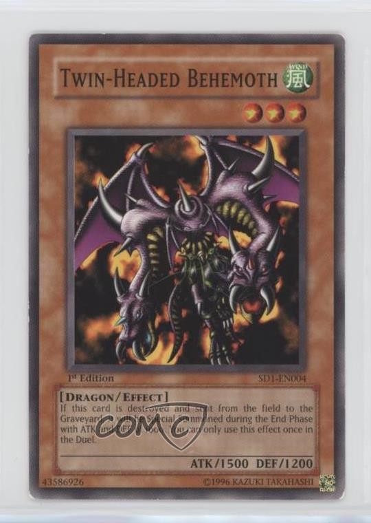 1st Ed Twin-Headed Behemoth YGO Dragon's Roar SD1-EN004 Ultra Rare