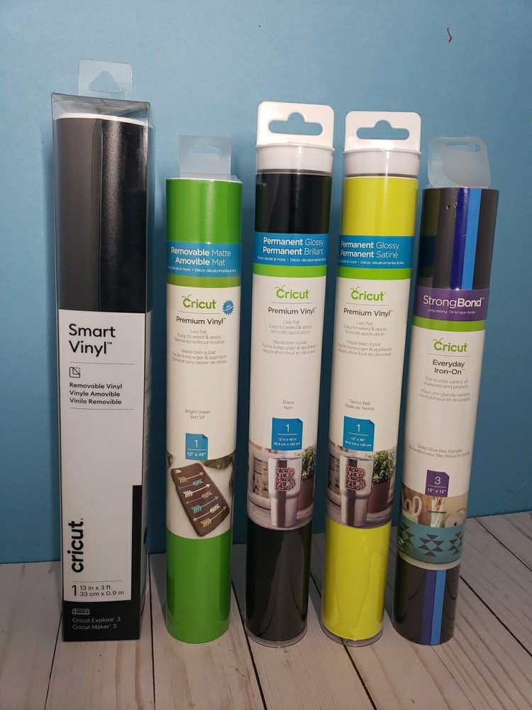 Lot of 5 Cricut Permanent Glossy Premium Vinyl 12