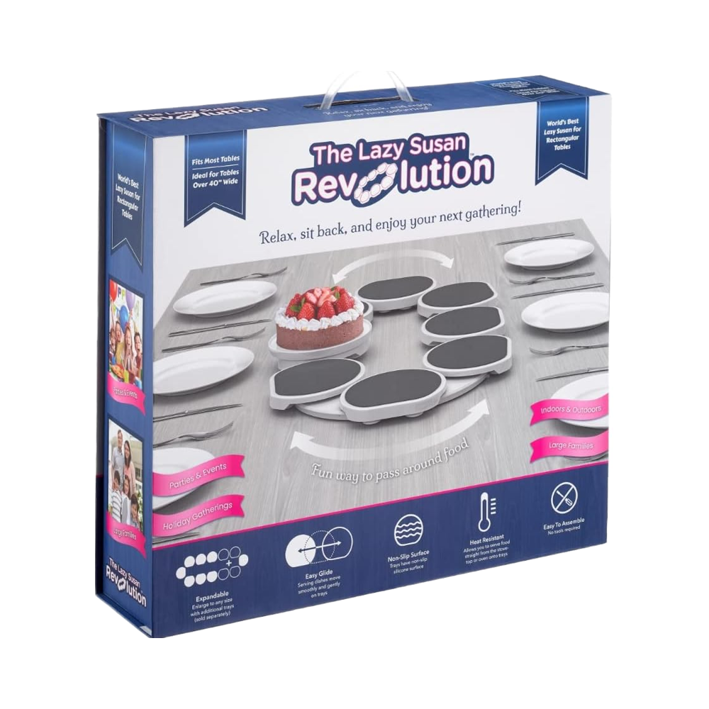 The Lazy Susan Revolution Expandable Turntable for Rectangular & Oblong Tables