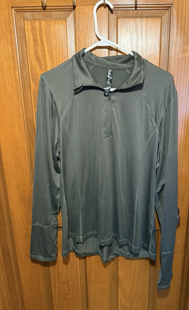 Lukka Lux Women's Long Sleeve Athletic Top Olive Green Size XL