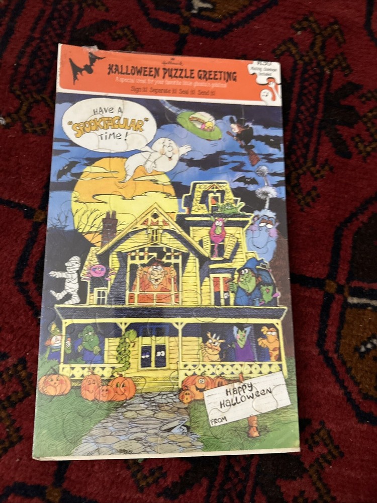 NEW VINTAGE Hallmark Halloween greeting card puzzle