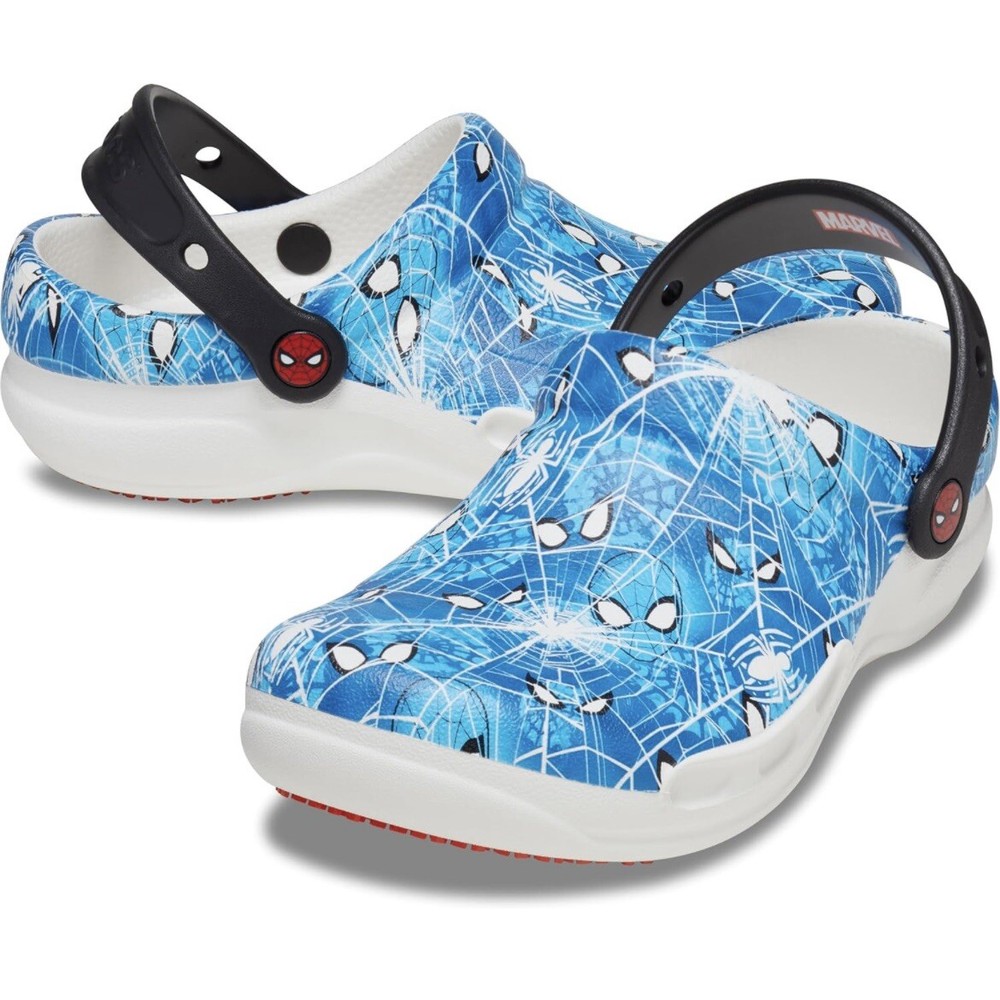 Zuecos gráficos Crocs Spider-Man Spiderman Bistro 208842-100 para hombre talla 7 - para mujer 9