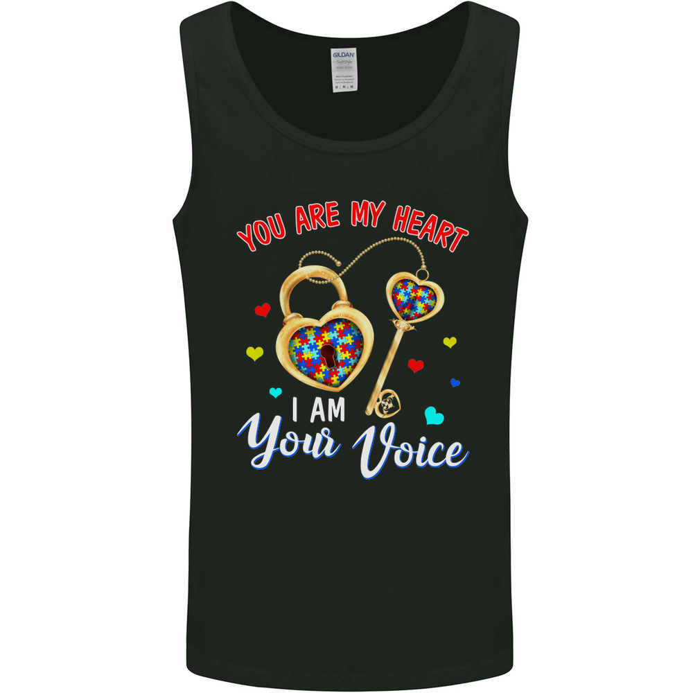 Autism You Are My Heart I Am Your Voice ASD Mens Vest Tank Top