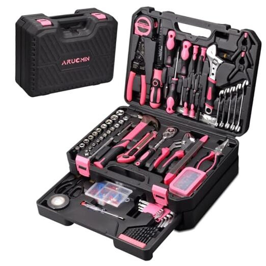450-Piece Pink Mechanics Tool Set with Drawer Toolbox for Home