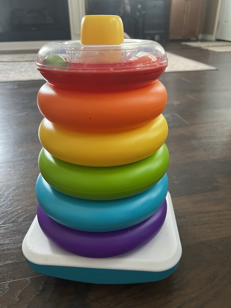 Fisher-Price Giant Rock-a-Stack w/ 6 Colorful Rings | Baby Learning Toy