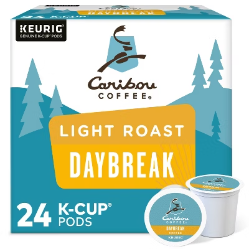 Caribou Coffee Daybreak Blend Light Roast K-Cup Pods 24 Count