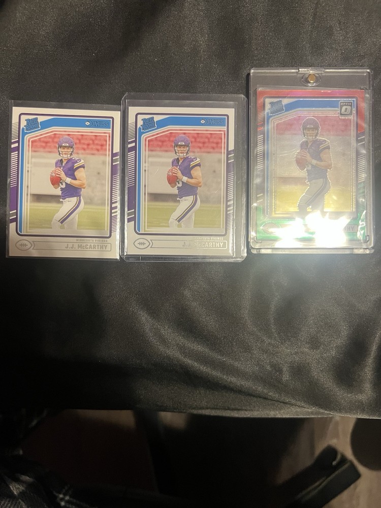 Jj McCarthy Rookie Donruss Green Optic Football Card Lot