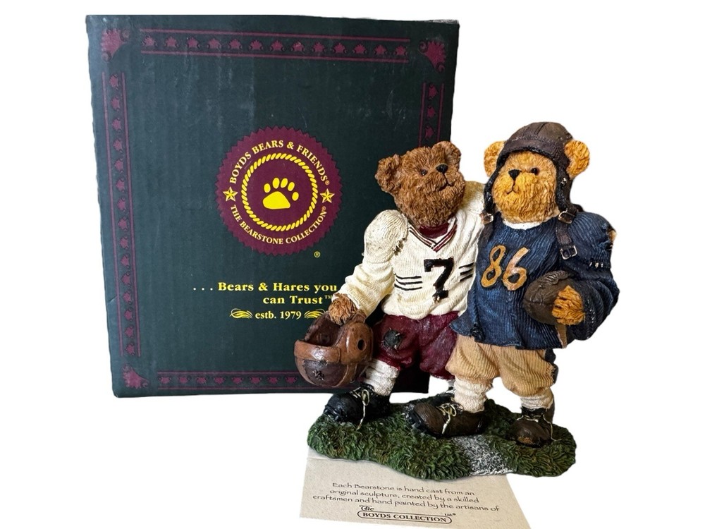 Boyd's Bears BLOCK AND TACKLE SIDELINE BUDDIES Figurine #228505