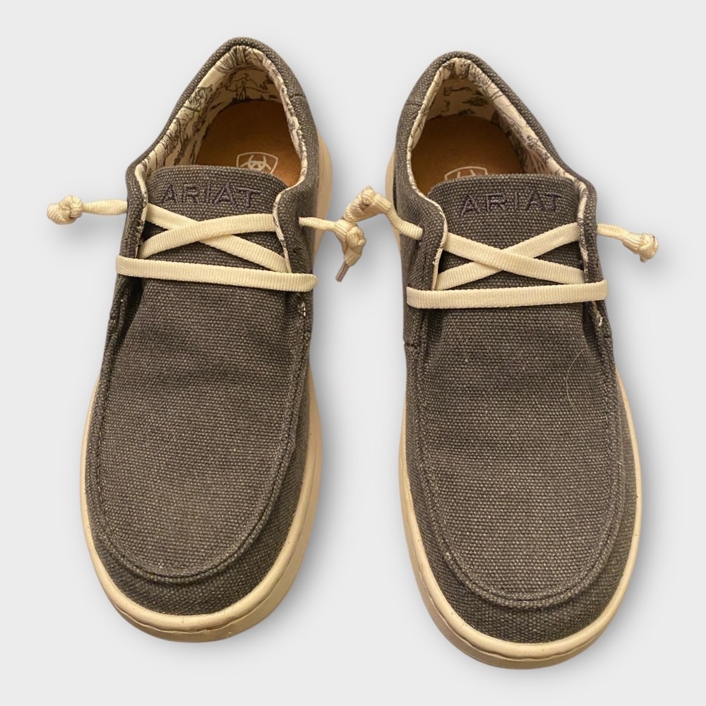 Ariat Hilo Washed Black Slip On Shoes Kids Sz 6.5 Gray Equestrian Casual NEW