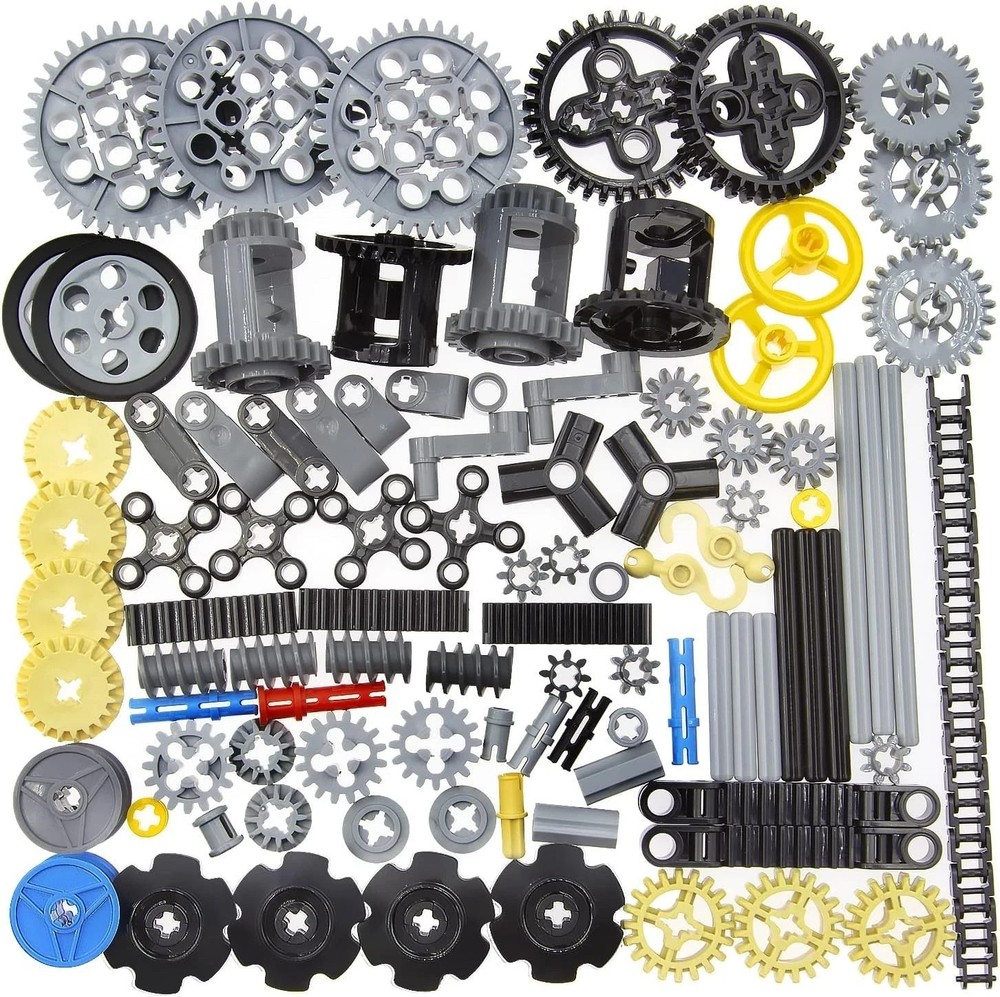 100+PCS Technic Gears & Axles Compatible with Lego Technic Sets - Gears, Rack...