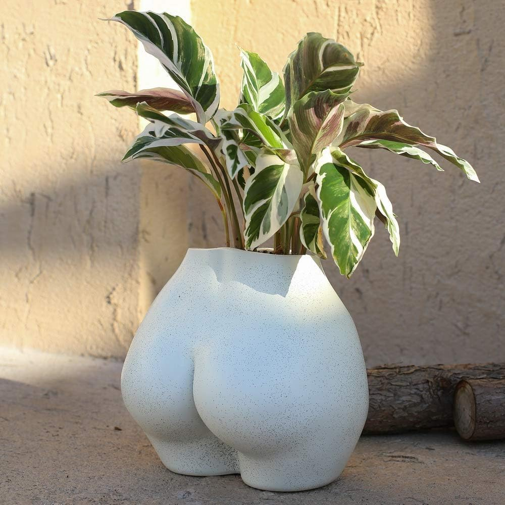 Body Plant Pot Butt Vase, Female Flower Pots with Drainage Holes, Resin Planter