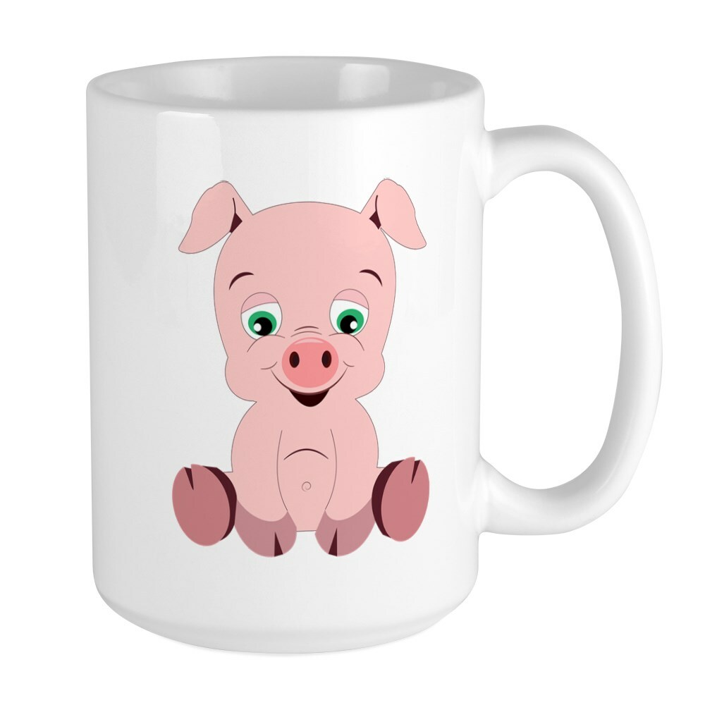 CafePress Pink Pig Coffee Mug, Large 15 oz. White Coffee Cup (207023173)