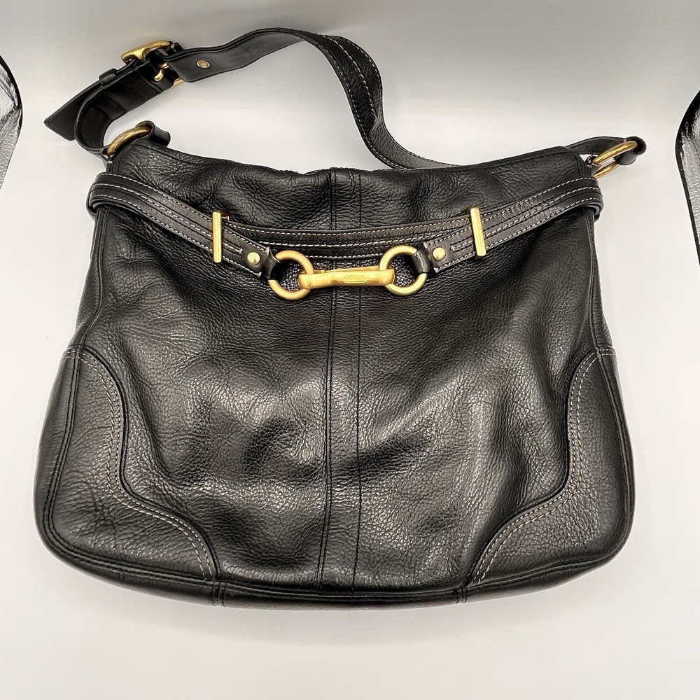 COACH Hampton Boho Satchel Leather Bag Black Shoulder 2008 Style #12484