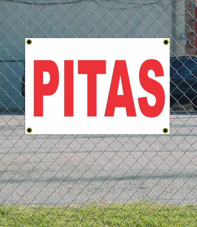 2x3 Pitas Red & White Banner Sign New Discounted Size & Price Free Shipping
