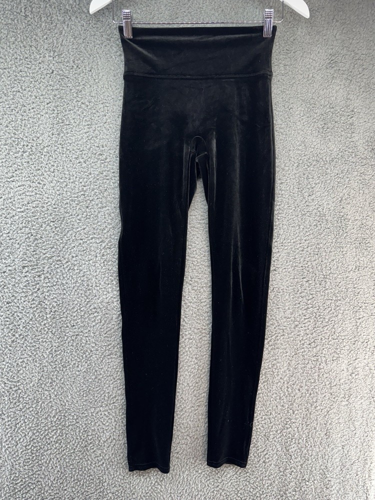 Spanx By Sara Blakely Black Velvet Leggings Sz S/P EUC