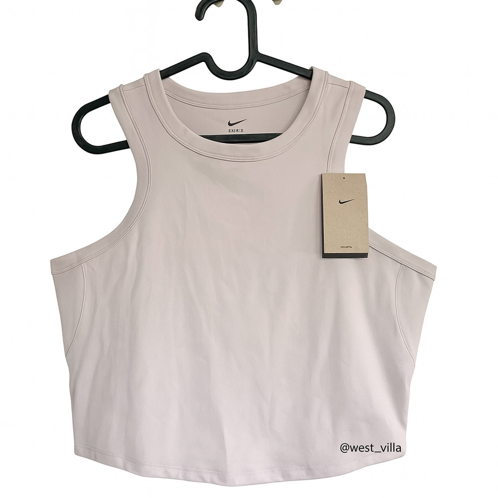 Nike One Fitted Women's Dri-FIT Cropped Tank Top Platinum Violet L XL