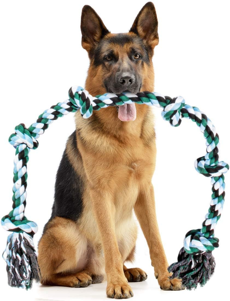 Giant Dog Rope Chew Toys for Extra Large Dogs - 42 Inch, 6 Knot Tough Benefits N