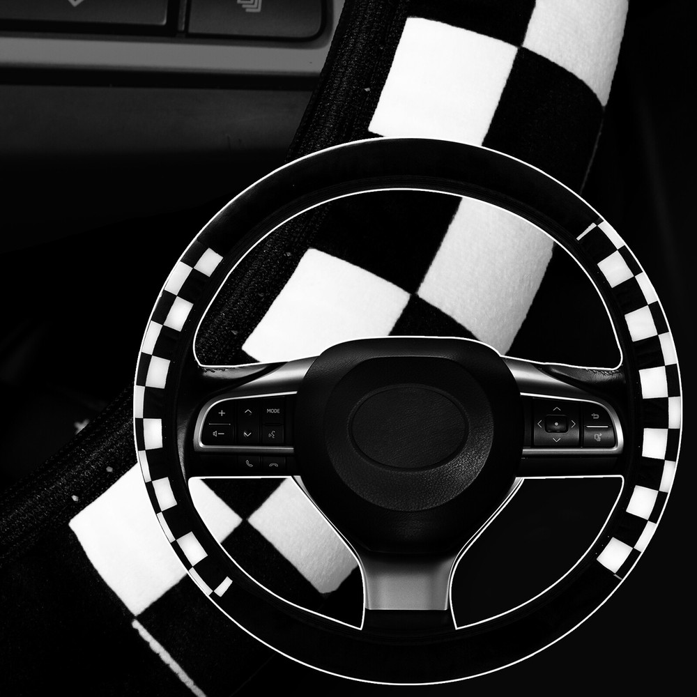 Anti-Slip Plush Car Steering Wheel Cover Protector USA-Made Interior Accessories
