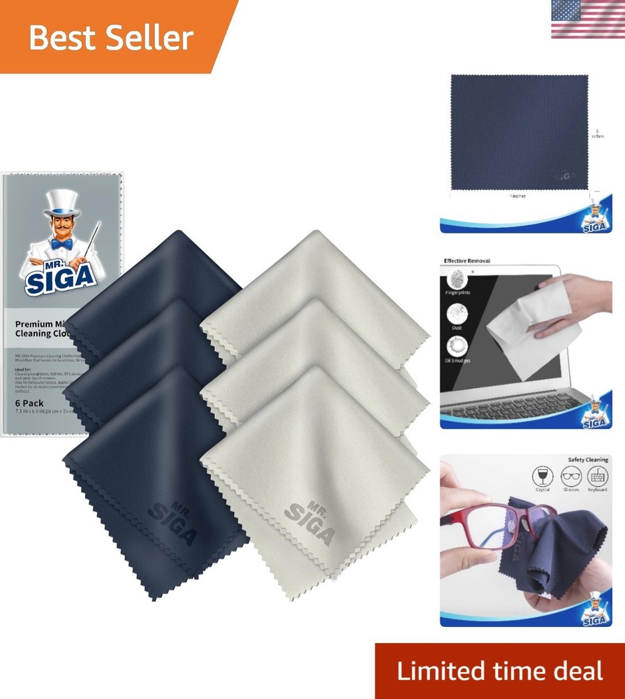 Compact 6x7 Microfiber Cloths for Lenses & Delicate Surfaces