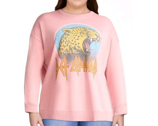 Def Leppard Terra & Sky Pink Pullover Sweatshirt Brand New Soft Lining XL, XXL