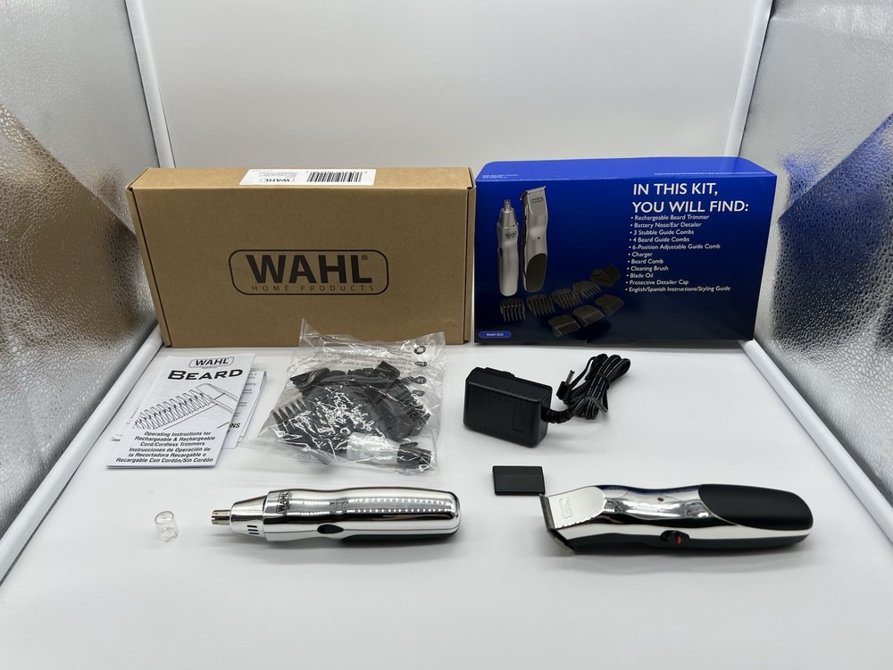 Wahl Groomsman 5622 Rechargeable Trimmer for Beard Mustache Hair and Nose