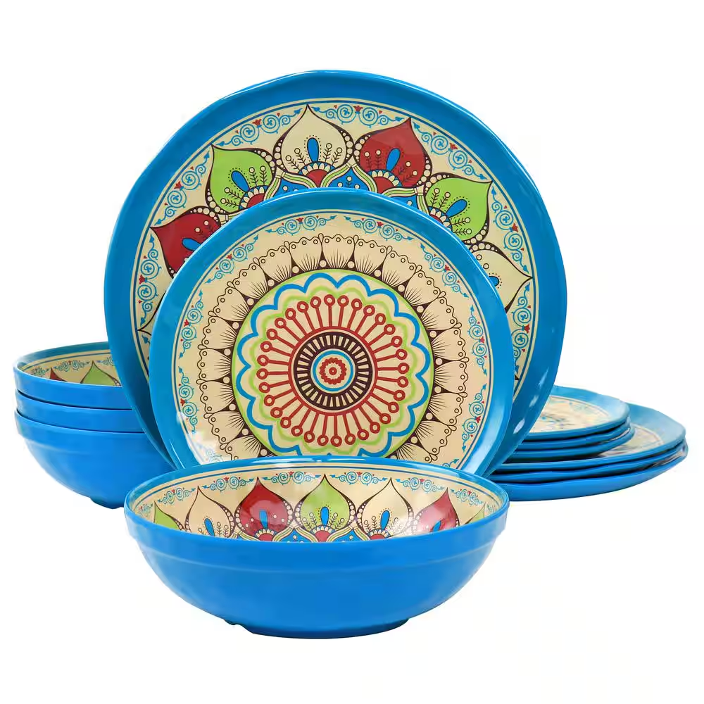 Camilla 12-Piece Melamine Dinnerware Set