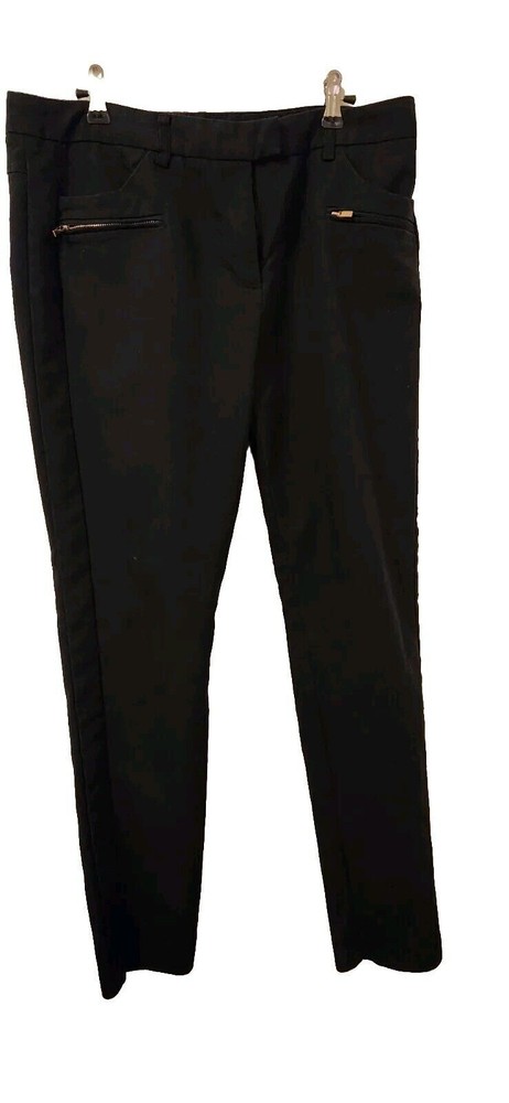 Ivanka Trump Womens Black Narrow Leg Dress Pants with Zip Pockets Size 12 Poly Blend