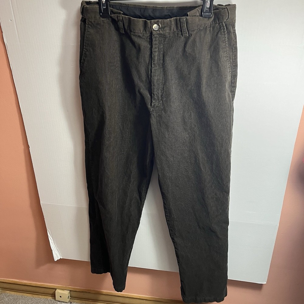 Vintage Haggar Corduroy Pants Men's 36x31 Dark Green Comfort Fit