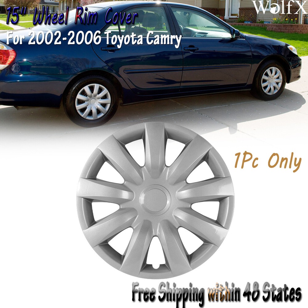 1PC 15-Inch Snap-On Wheel Covers Full Hub Caps for 2002-2006 Toyota Camry Replacement