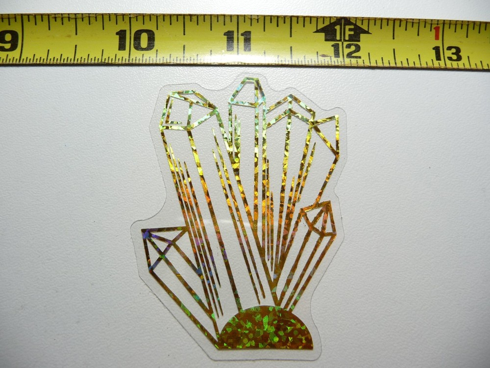 HOLOGRAPHIC HEALING HEALTH CRYSTALS PLANET STICKER DECAL REFLECTIVE BEAUTIFUL