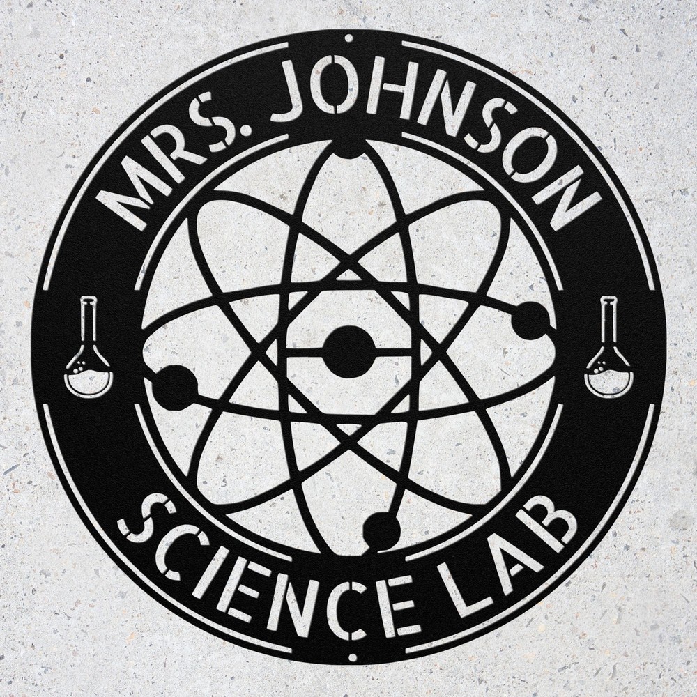 Custom Metal Scientist Teacher Sign Personalized Science Lab Wall Art Decor