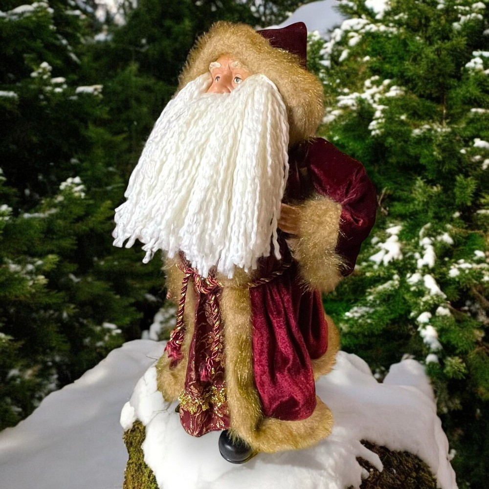 Old World Merlot Santa Clause Holiday Christmas Wine Vino Mantle Display Doll