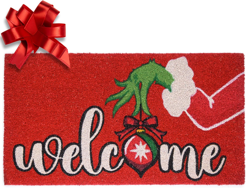 Grinch Door Mat Outdoor 30X17 Inch, Grinch Christmas Door Mat, Grinch Doormat Ou