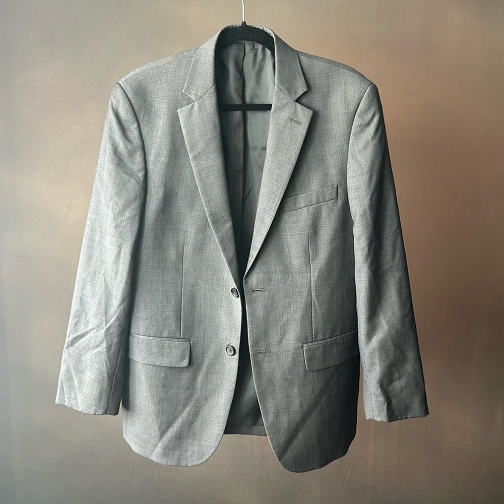 Pronto Unmo Mens Blazer Jacket Size 38 L Navy Blue Slim Fit B27