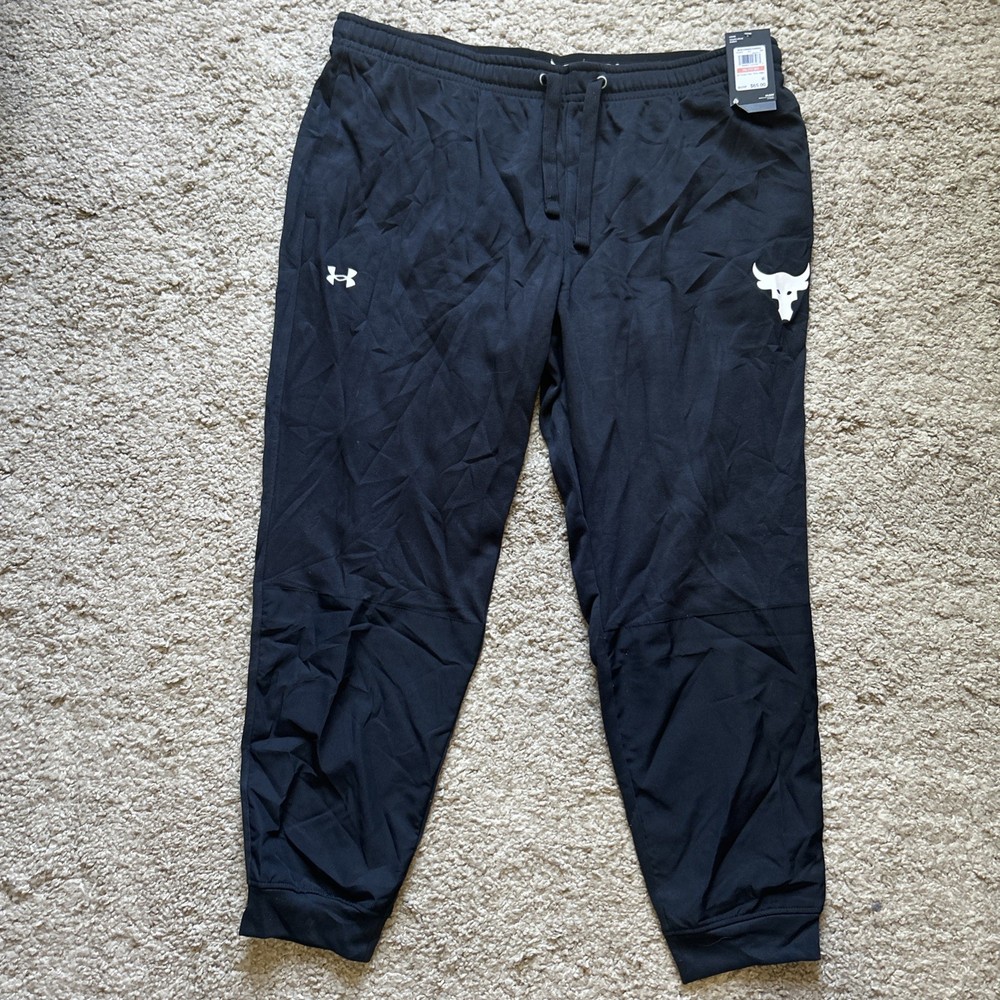 Under Armour UA Project Rock Terry Joggers Men 3XL Black Sweatpants