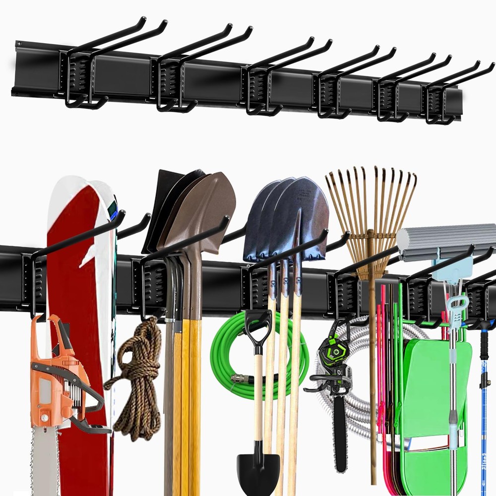 48-Inch Heavy Duty Wall Mount Garage Storage Rack Hooks for Organization