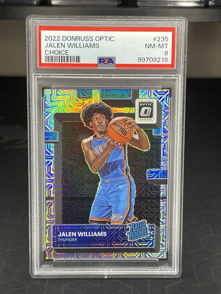 2022-23 Donruss Optic Jalen Williams RC #235 PSA 8 Mint Condition
