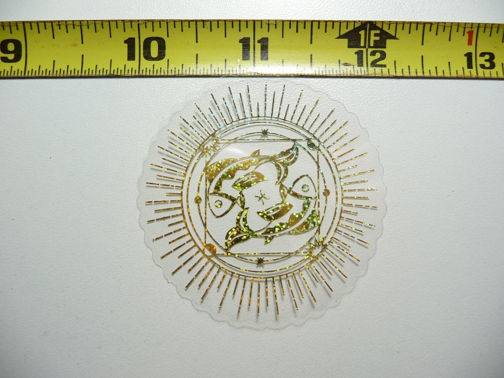 Holographic Pisces Zodiac Sign Sticker Decal Horoscope Birth Month Circle